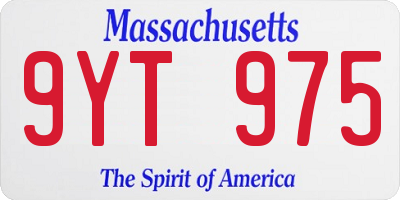 MA license plate 9YT975
