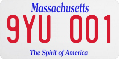 MA license plate 9YU001