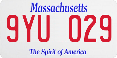MA license plate 9YU029