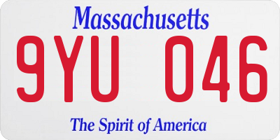 MA license plate 9YU046