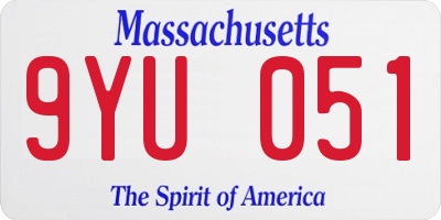 MA license plate 9YU051