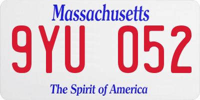 MA license plate 9YU052