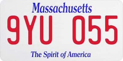 MA license plate 9YU055