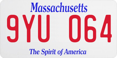 MA license plate 9YU064