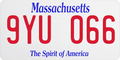 MA license plate 9YU066