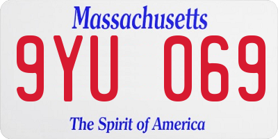 MA license plate 9YU069
