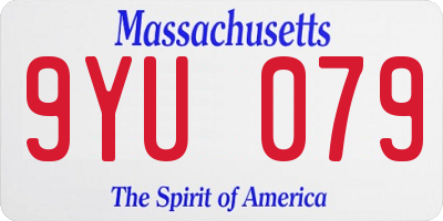 MA license plate 9YU079