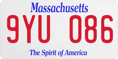 MA license plate 9YU086