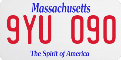 MA license plate 9YU090