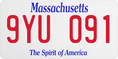 MA license plate 9YU091