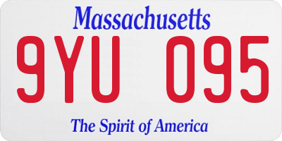 MA license plate 9YU095