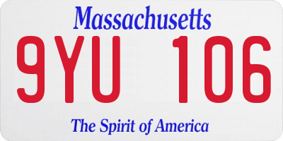 MA license plate 9YU106