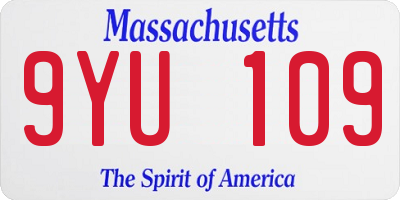 MA license plate 9YU109