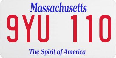 MA license plate 9YU110