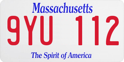 MA license plate 9YU112