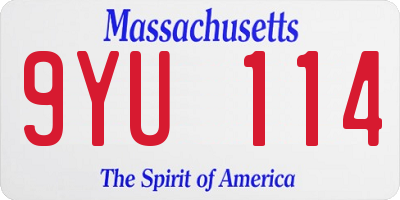 MA license plate 9YU114