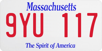 MA license plate 9YU117