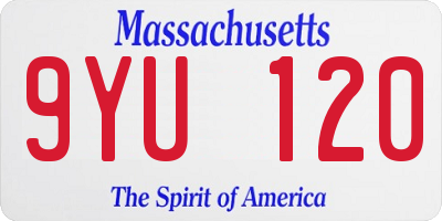 MA license plate 9YU120