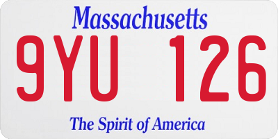 MA license plate 9YU126