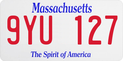 MA license plate 9YU127