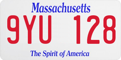 MA license plate 9YU128