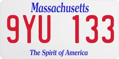 MA license plate 9YU133
