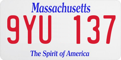 MA license plate 9YU137