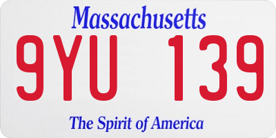 MA license plate 9YU139