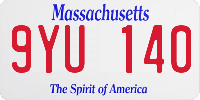 MA license plate 9YU140