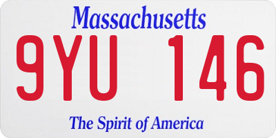 MA license plate 9YU146