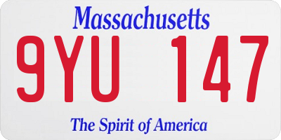 MA license plate 9YU147