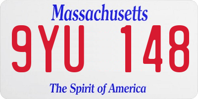 MA license plate 9YU148