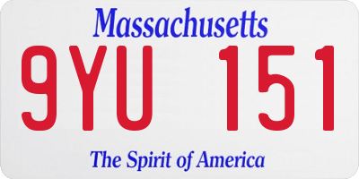 MA license plate 9YU151