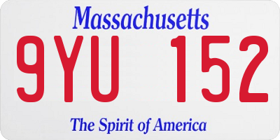 MA license plate 9YU152