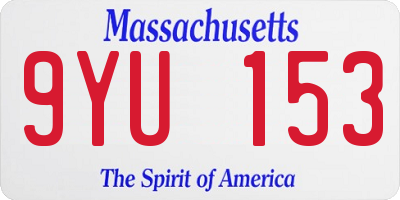 MA license plate 9YU153