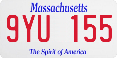 MA license plate 9YU155