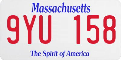 MA license plate 9YU158