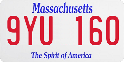MA license plate 9YU160