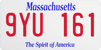 MA license plate 9YU161