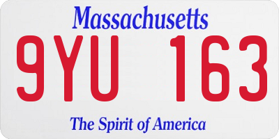 MA license plate 9YU163