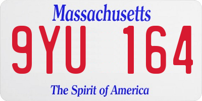 MA license plate 9YU164