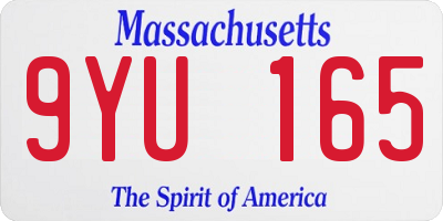 MA license plate 9YU165