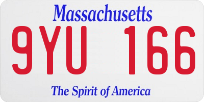 MA license plate 9YU166