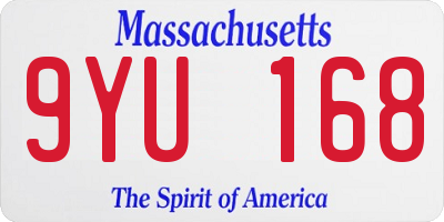 MA license plate 9YU168