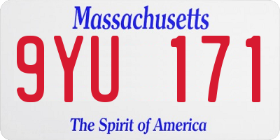 MA license plate 9YU171