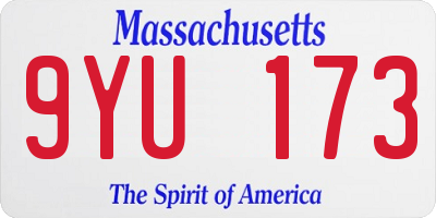 MA license plate 9YU173