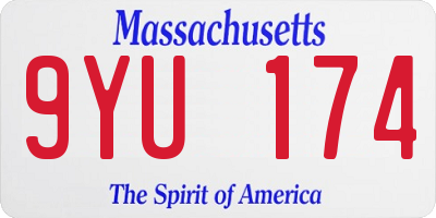 MA license plate 9YU174