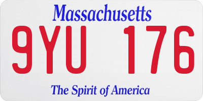 MA license plate 9YU176