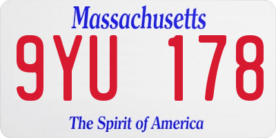 MA license plate 9YU178
