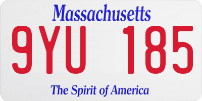 MA license plate 9YU185